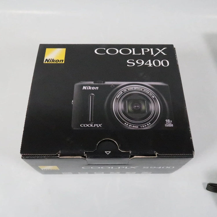NIKON Coolpix S9400 Digital Camera Black 18.1 MP 18x, Case, SD Card, Boxed